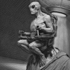 Alien Mind Control Poster -Halloween Mask Shop AlienMindControlBlackandWhiteHiRes clipped rev 1