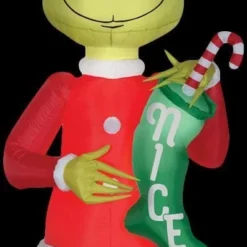 Airblown Grinch With Nice Stocking Giant Inflatable Scene - Dr. Seuss