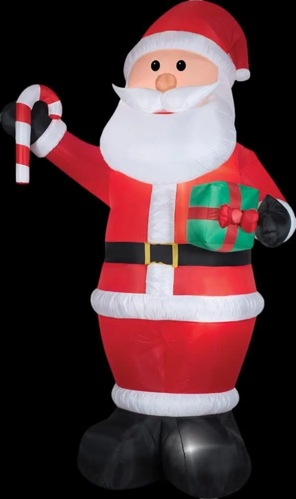 Airblown Santa With Gift And Candy Cane Inflatable 1 Airblown Santa With Gift And Candy Cane Inflatable