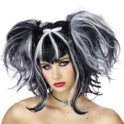 "Bad Fairy - Black/White" Halloween Wig