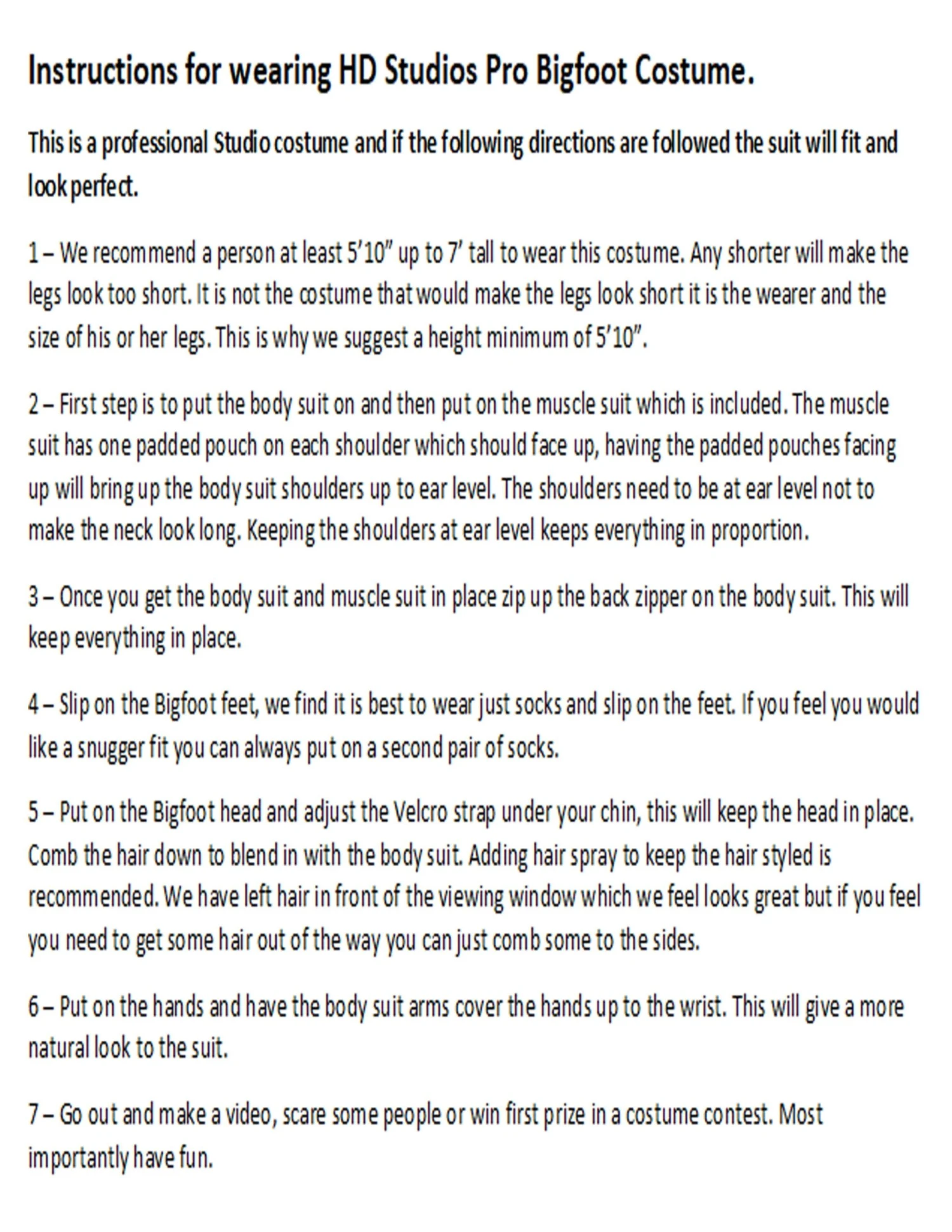 "Bigfoot" HD Studios Pro Costume 6 "Bigfoot" HD Studios Pro Costume - Image 6