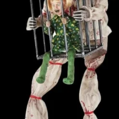 "Cagey The Clown With Child" Electric Animated Halloween Prop