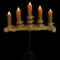 "Candelabra Table Top Halloween Prop W/ 5 Flicker Candles" Haunted House Lighting