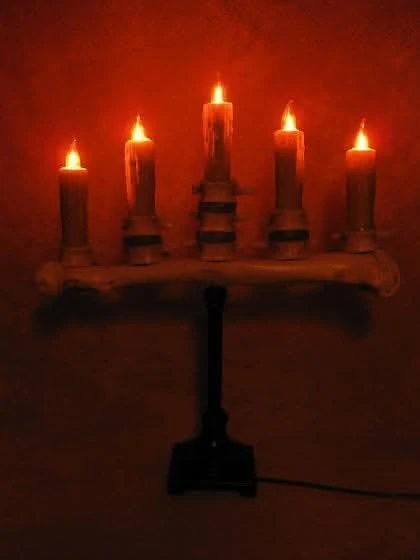 "Candelabra Table Top Halloween Prop W/ 5 Flicker Candles" Haunted House Lighting 2 "Candelabra Table Top Halloween Prop W/ 5 Flicker Candles" Haunted House Lighting - Image 2