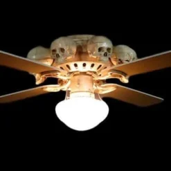 "Ceiling Fan With 8 Small Skulls And Light" Haunted House Lighting