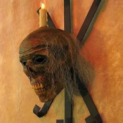 "Corpsed Head Skull Wall Sconce" Haunted House Lighting -Halloween Mask Shop corpsed head skull wall sconce haunted house lighting 23696398593