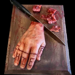 "Cutting Board With Magnetic Fingers" Human Body Part Halloween Prop