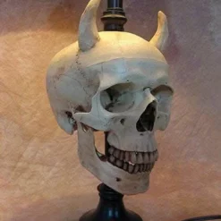 "Desk Lamp With Devil Skull And Bone Shade" Haunted House Lighting -Halloween Mask Shop desk lamp with devil skull and bone shade haunted house lighting 23613370305