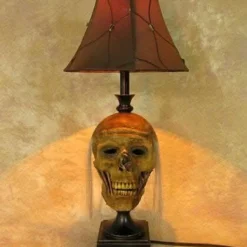 "Desk Lamp With Life-size Corpse Head And Antique Shade" Haunted House Lighting -Halloween Mask Shop desk lamp with life size corpse head and antique shade haunted house lighting 23613422913