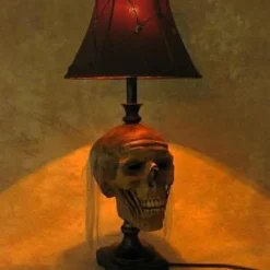 "Desk Lamp With Life-size Corpse Head And Antique Shade" Haunted House Lighting -Halloween Mask Shop desk lamp with life size corpse head and antique shade haunted house lighting 23613424513