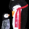 "Fuzzy Plush Mommy And Baby Penguin" Light Up Christmas Decoration