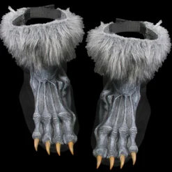 "Grey Werewolf Feet Shoe Covers" Halloween Costume Accessory