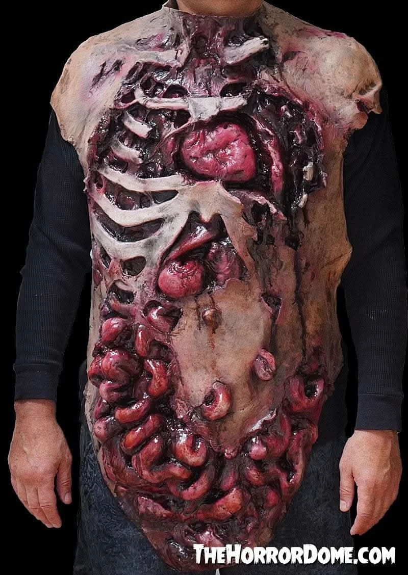Movie Quality Gutted Zombie Chest" Halloween Costume Accessory 1 Movie Quality Gutted Zombie Chest" Halloween Costume Accessory