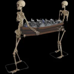 Poseable Skeletons Carrying Coffin Halloween Decoration