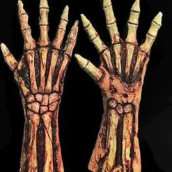 "Rotted Bloody Zombie Skeleton Hands" Deluxe Halloween Costume Gloves