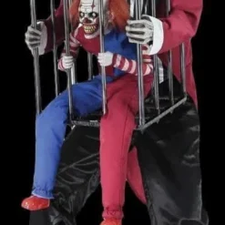 "Rotten Ringmaster With Clown" Electric Animated Halloween Prop