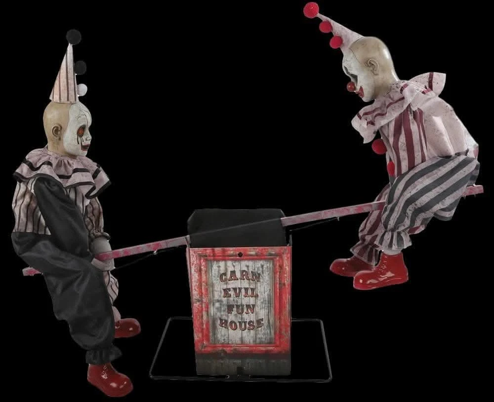 "See Saw Clowns" Electric Halloween Animated Prop 1 "See Saw Clowns" Electric Halloween Animated Prop