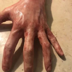 "Severed Left Male Hand - Silicone" Human Body Part Halloween Prop -Halloween Mask Shop severed left male hand silicone human body part halloween prop 11943712882736
