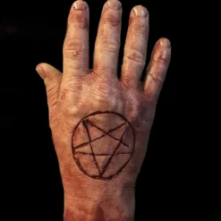 "Severed Male Hand With Pentagram - Silicone" Human Body Part Halloween Prop