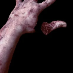 "Severed Silicone Arm With Magnetic Thumb" Bloody Body Part Halloween Prop
