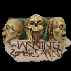 "Zombie Wall Plaque - 3 Faced" Hanging Halloween Decoration